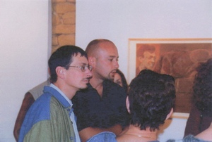 Didier Christophe, vernissage Galerie Athna, Sarlat, 2002.