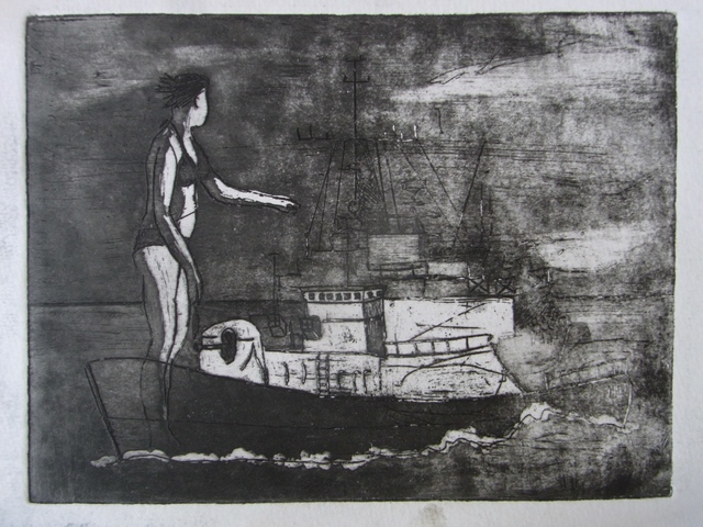 Elsa-Flore Christophe, "Mare nostrum", eau-forte, 2015