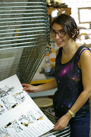 Tirage d'une s�rigraphie con�ue en litt�rartiste.